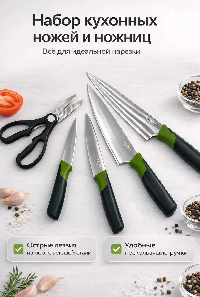 Набор кухонных ножей SUNHOME 1
